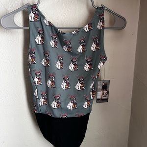 Eleve Christmas pug leotard